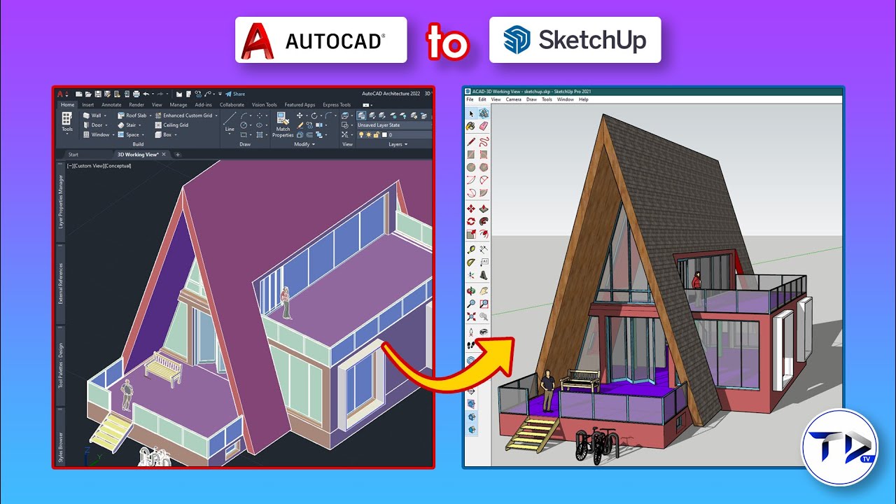 How to Export AutoCAD (.dwg) to Sketchup - the right way.