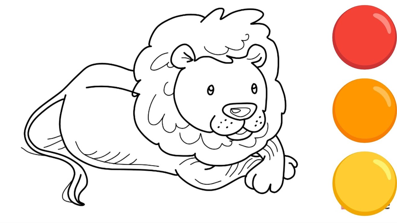 Lion drawing 🎨🖌️..||easy lion🦁|| kids painting 🎨💯..