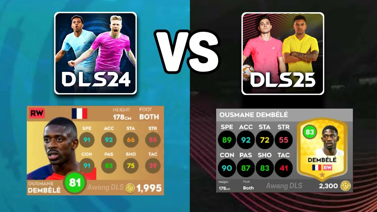 DLS24 VS DLS25 PLAYERS RATTING | DREAM LEAGUE SOCCER!!