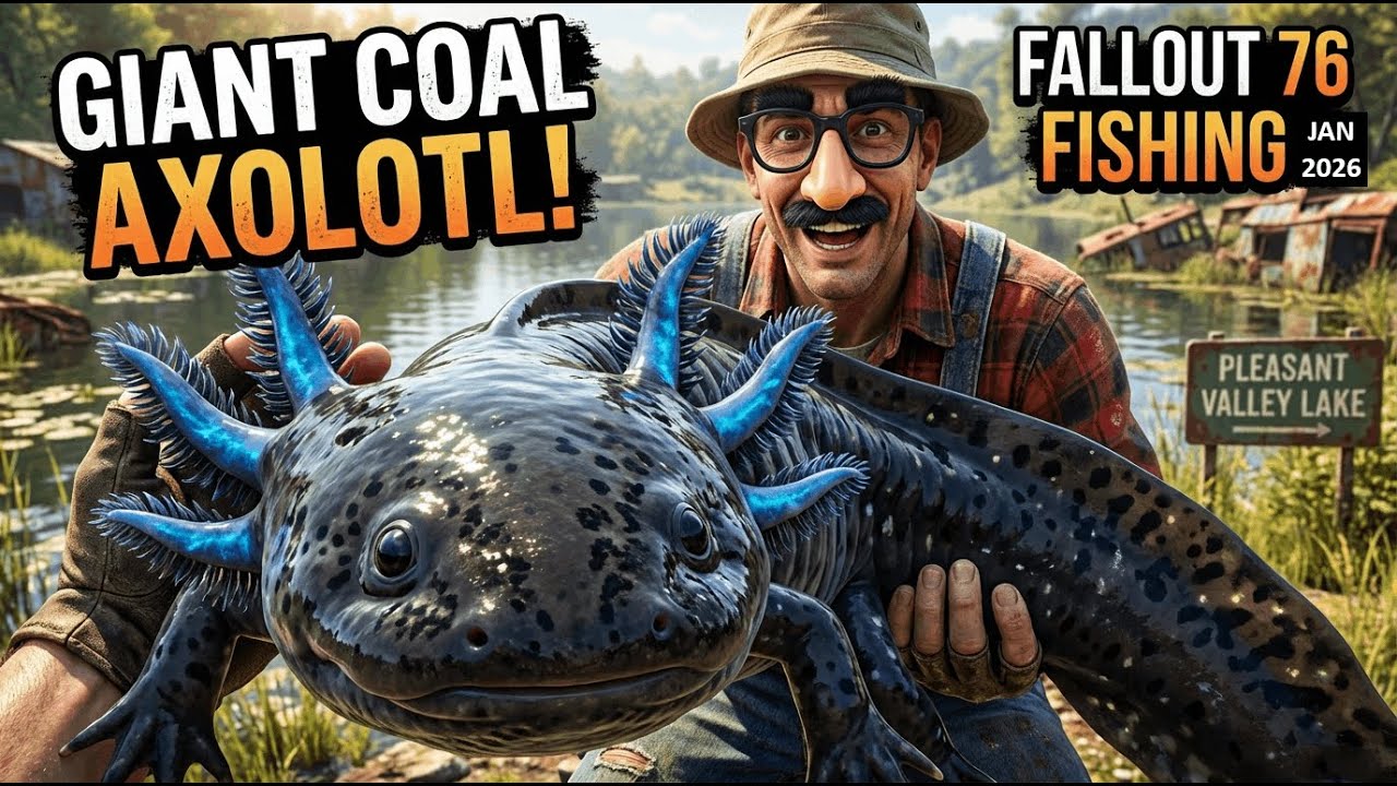 Fallout 76 | Как поймать УГОЛЬНОГО АКСОЛОТЛЯ? 🦎Январский гайд: споты, лайфхаки и метеостанции