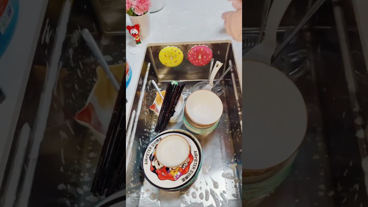 刷碗的快乐谁懂啊，今日有新碗碟加入#记录我的生活 #洗碗 #日常分享 #解压治愈