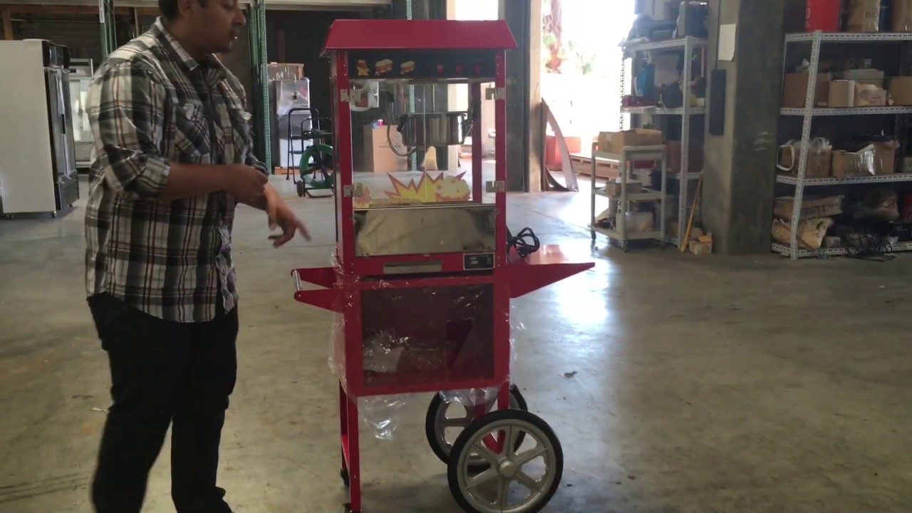 Commercial Grade Popcorn Machine Maker Red Popcorn Popper Machine Maker Cart