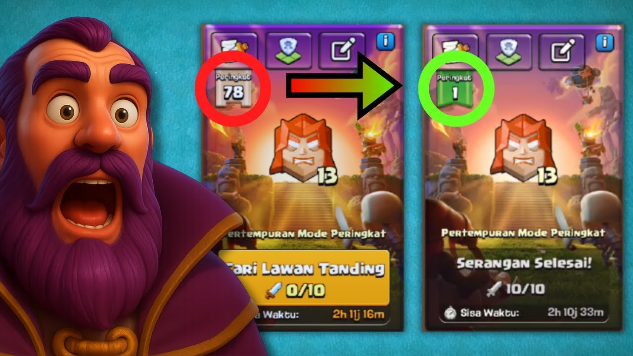 TH13 Naik Rank Super Cepat di Sistem Baru! 🔥 Super Witch + Royal Invisible Gila Banget 😱