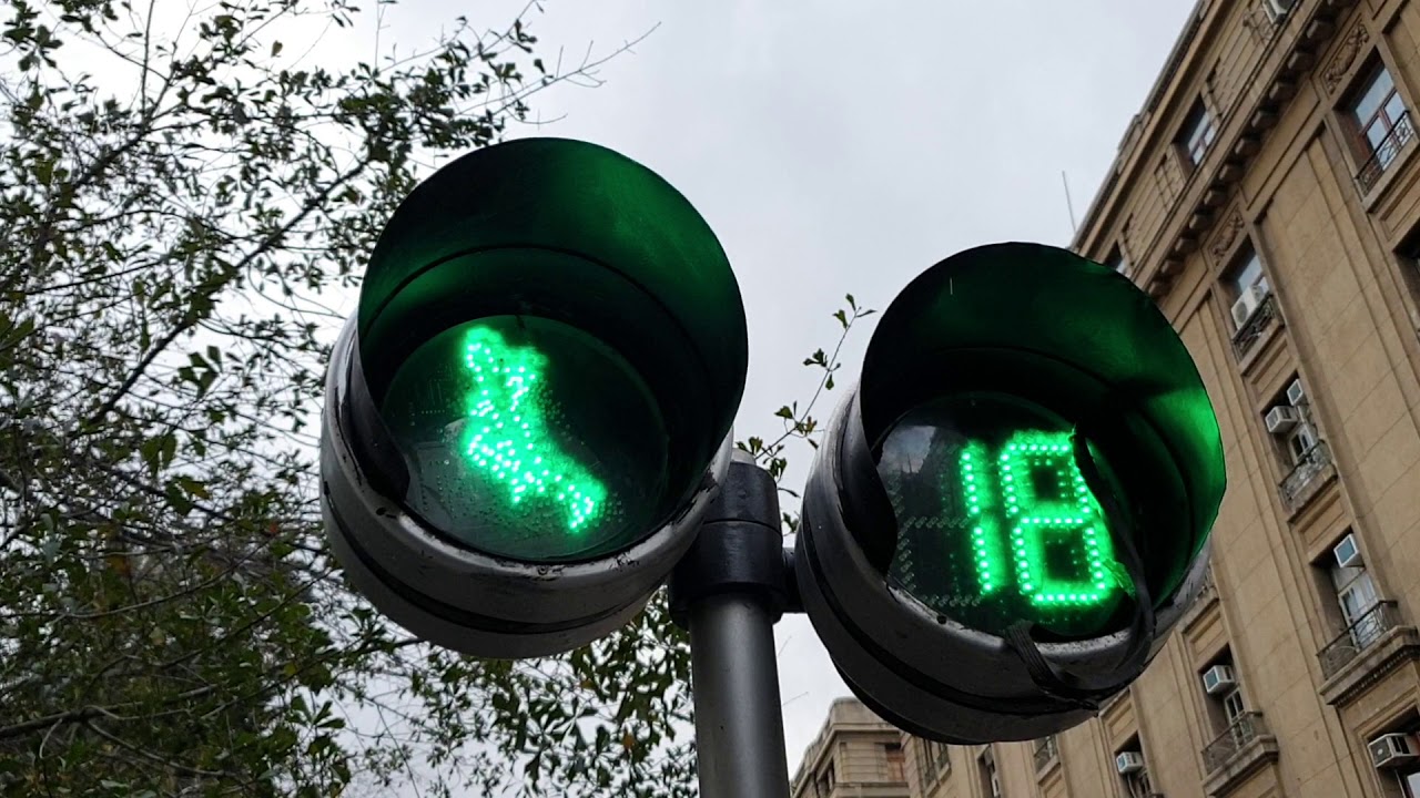 Walking traffic light in Santiago, Chile