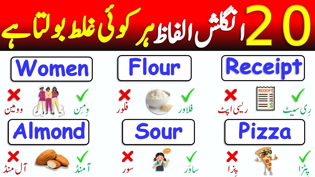 20 Basic English Words That You Mispronounced Explained Through Urdu