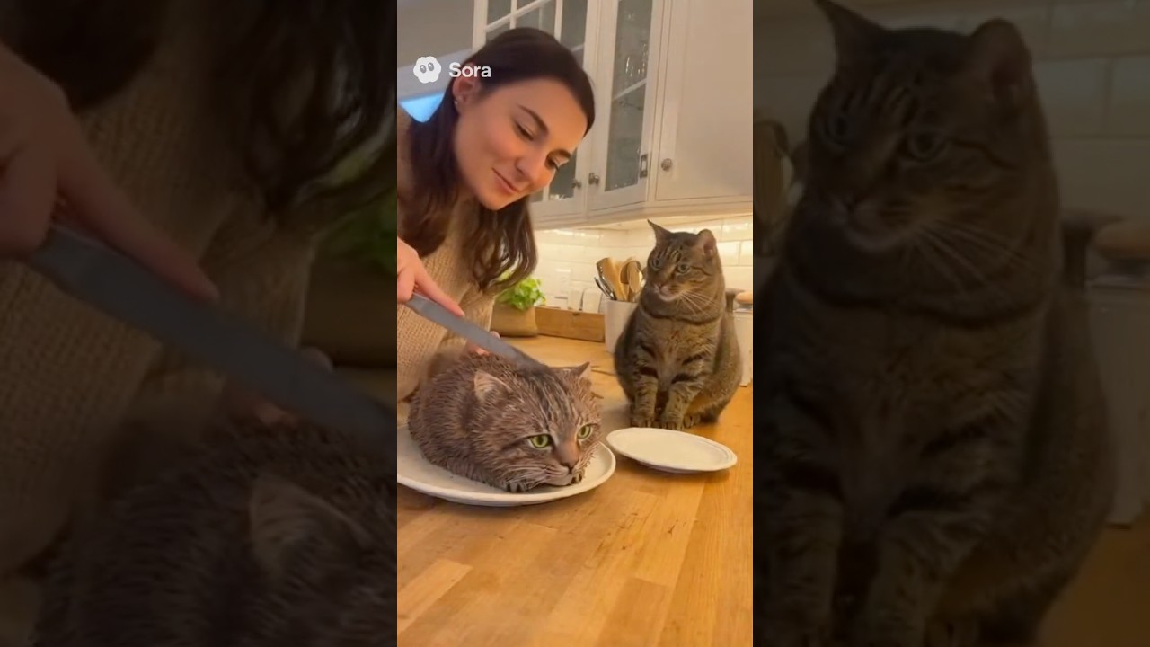 🍰 Real Cat vs Cake Cat: Cat Loses It 😺