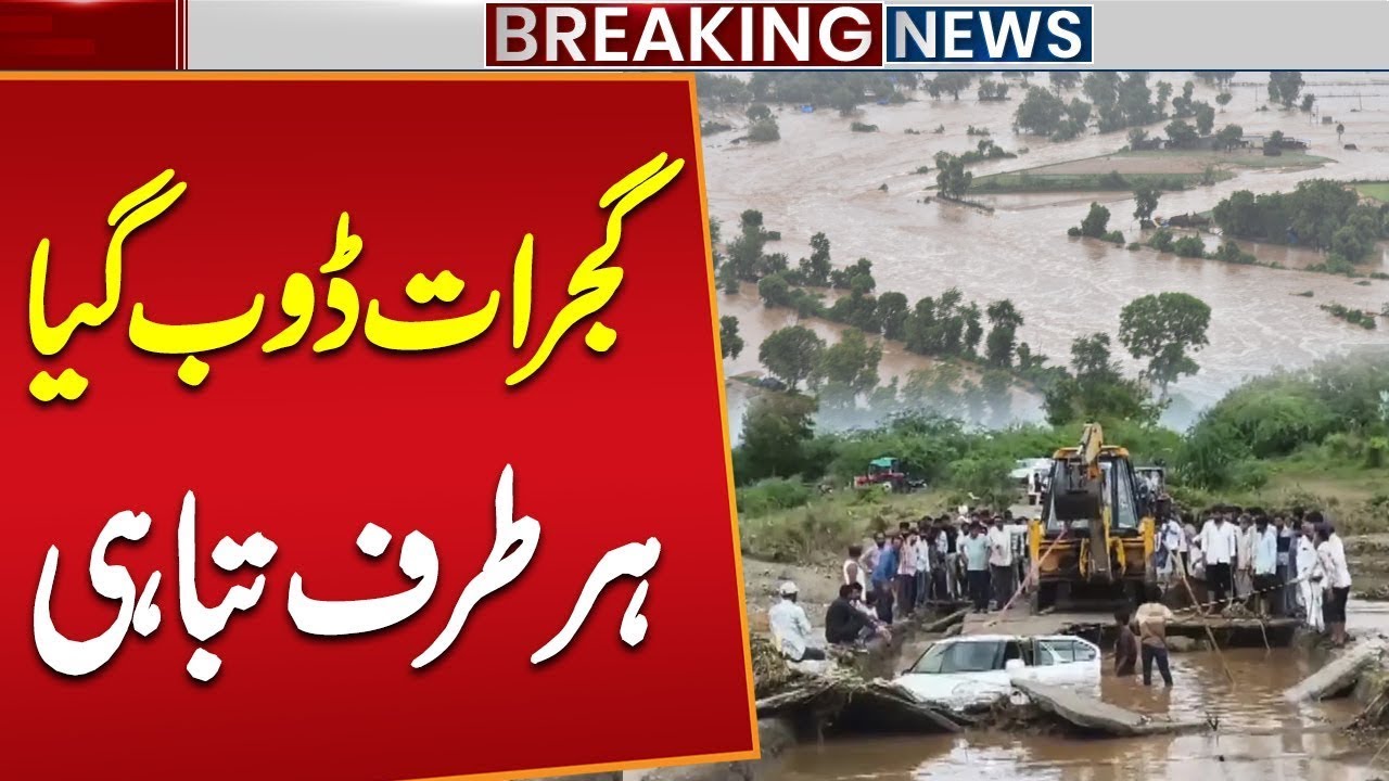 Heavy Flood in Gujrat: Rainfall & Urban Flooding | Flood Latest Update | Breaking News | Public News