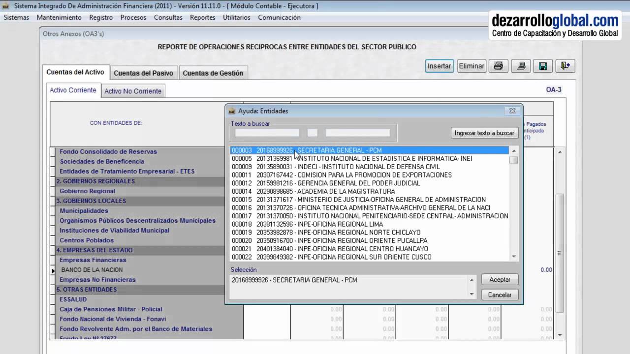 Curso del SIAF M&oacute;dulo Contable P44