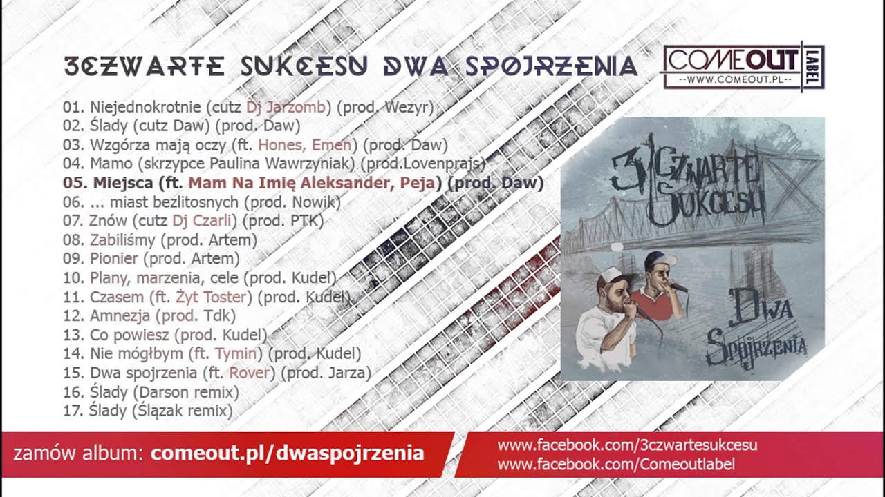05. 3czwarte sukcesu - Miejsca ft Mam na imię Aleksander, Peja (prod Daw)