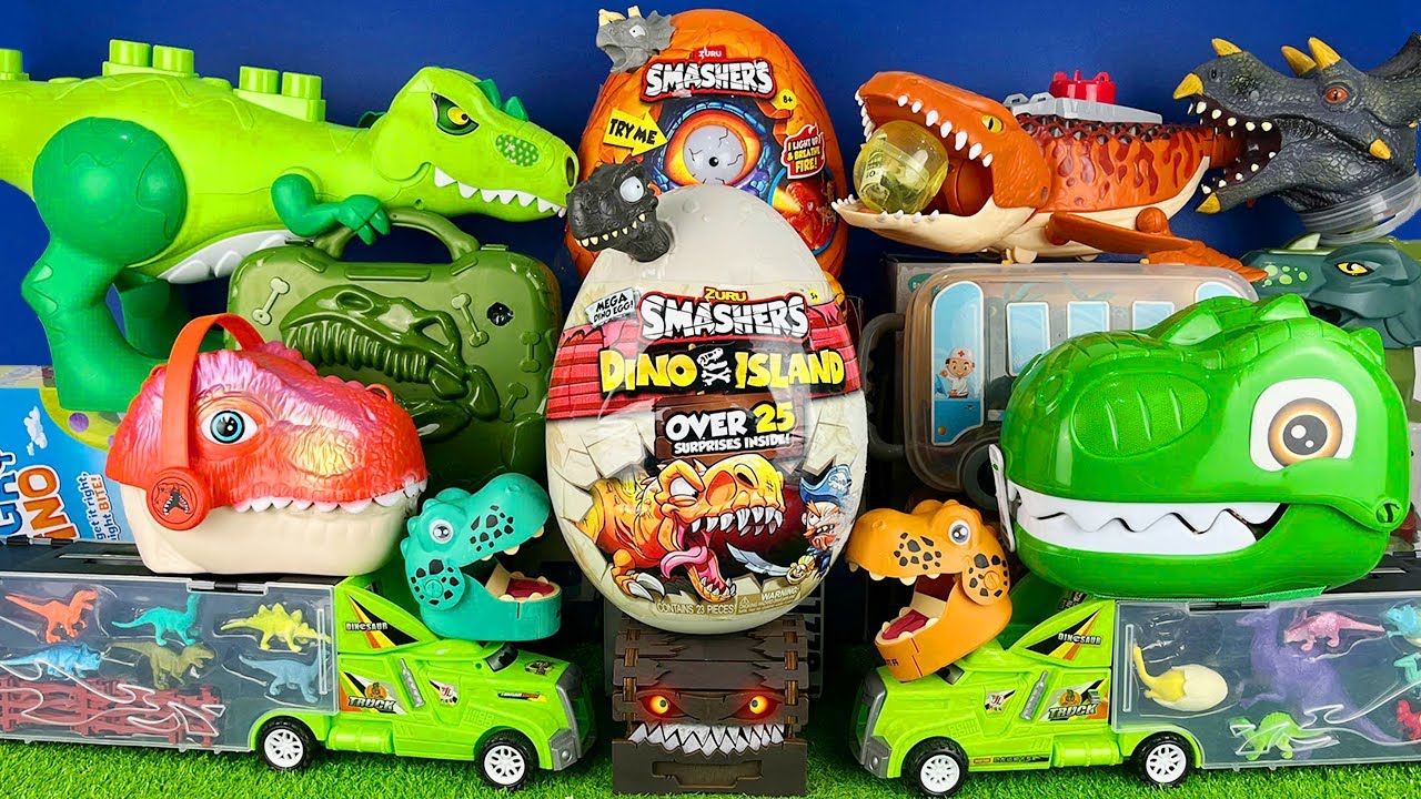 Jurassic World Unboxing Review Asmr Dinosaur Zuru Smashers Dino Island 25+ Egg Mystery Treasure X