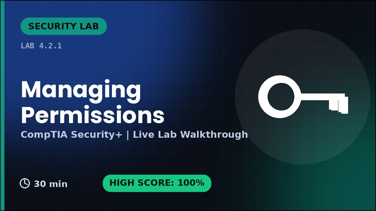 CompTIA Security+ Lab: Managing Permissions | Lab 08