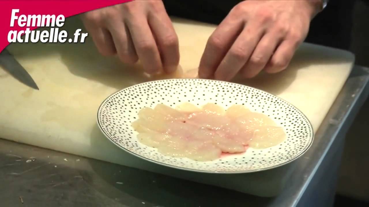 Le carpaccio de Saint Jacques par Jean Imbert - Recette de Noël