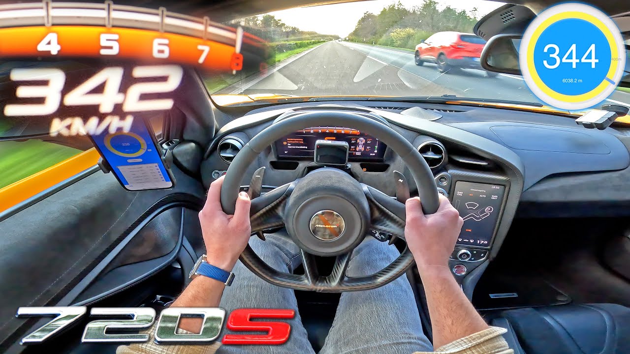 McLaren 720S INSANE *344km/h* on AUTOBAHN [NO SPEED LIMIT!]