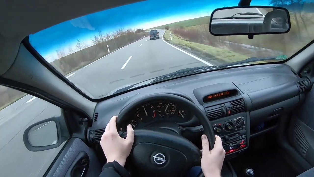 Opel Corsa B (1996) - POV countryside drive + Road Rage