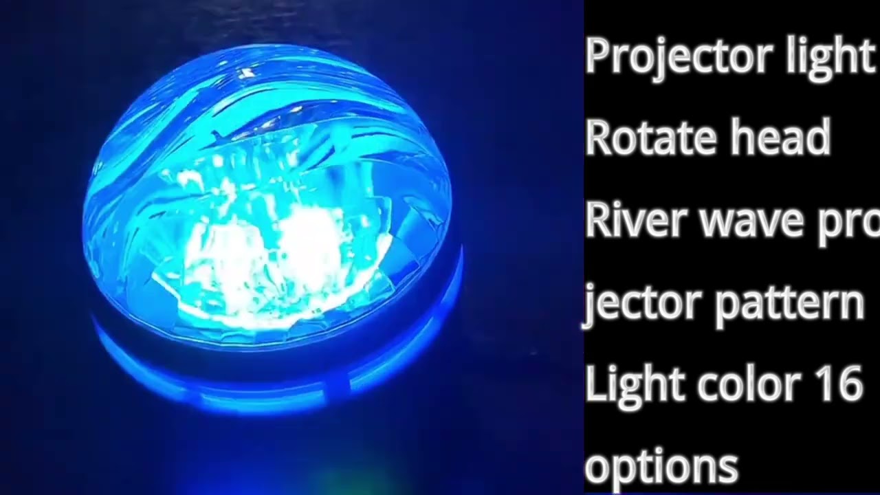 Projector lamp for room ceiling wall, 16 color option, river wave Projector effects