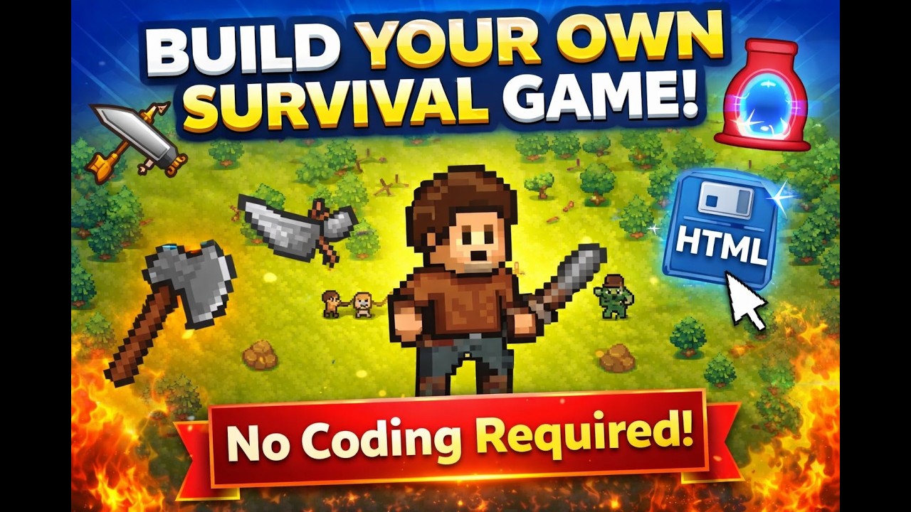 Create Your Own Survival Game With This Web Game Maker (Multi-Maps, Portals, Crafting, Export HTML)