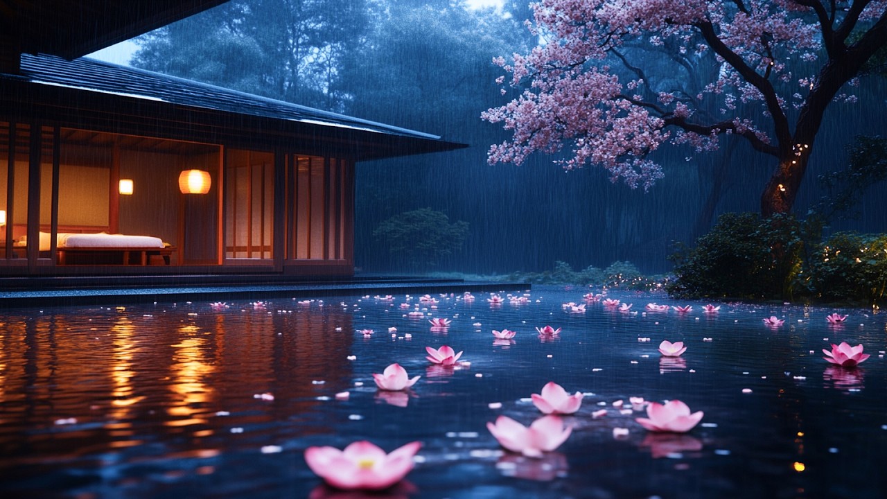 Gentle Rain by the Lotus Pond | Calm Mind Natural Sounds for Meditation and Deep Relaxation 🌸