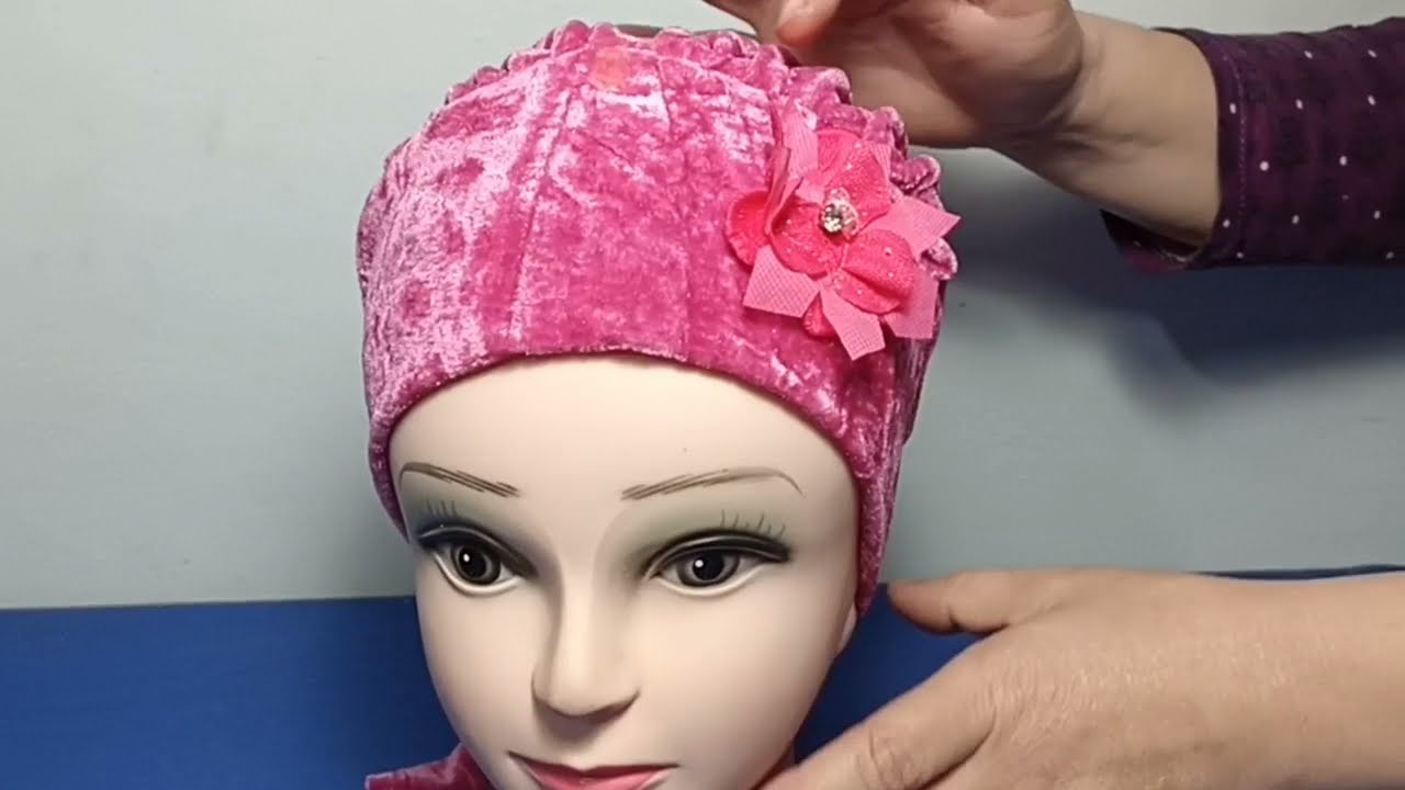 خياطةوتفصيل👈 توربان او بوني👉 انيق بقماش قطيفة