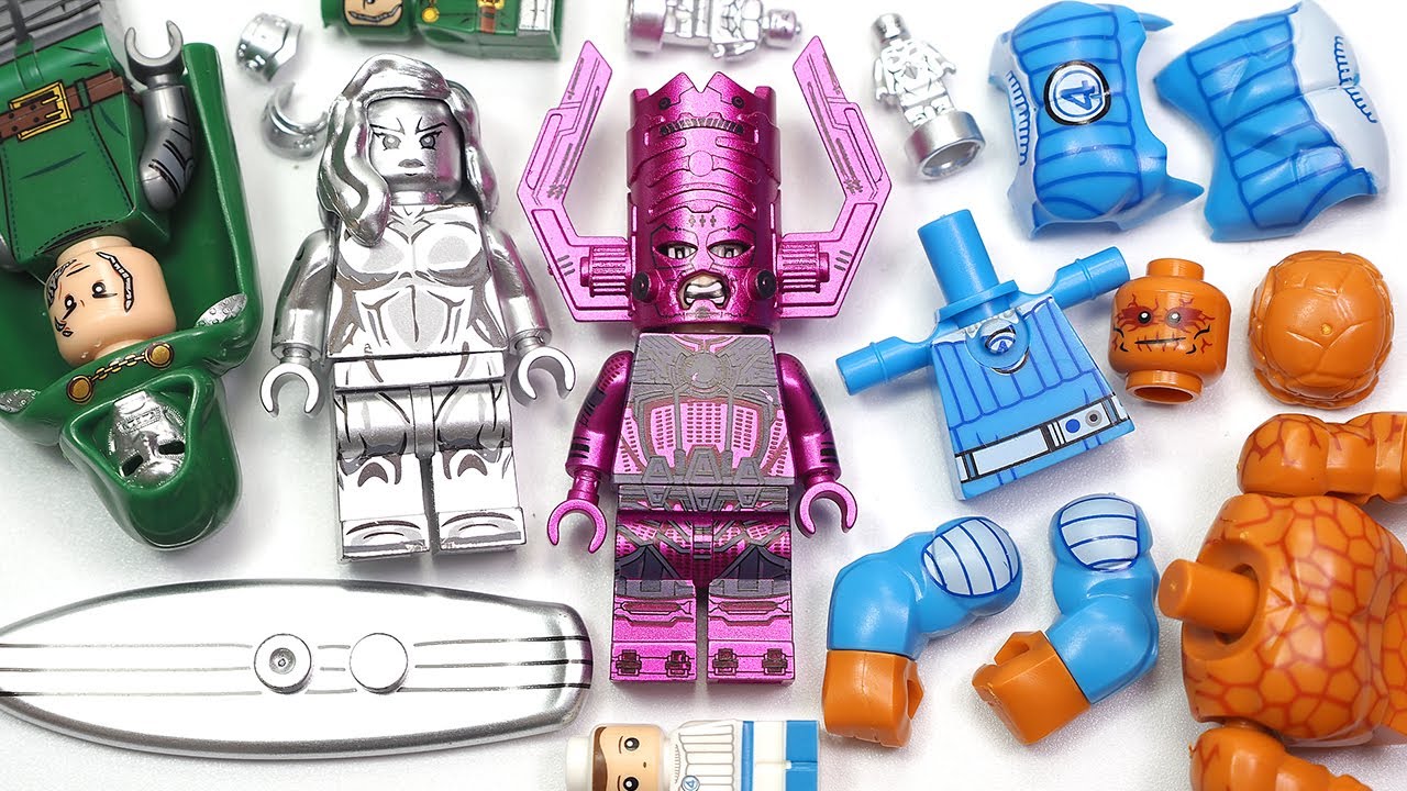 LEGO The Fantastic Four First Steps | Galactus | Female Silver Surfer | Thing Unofficial Minifigures