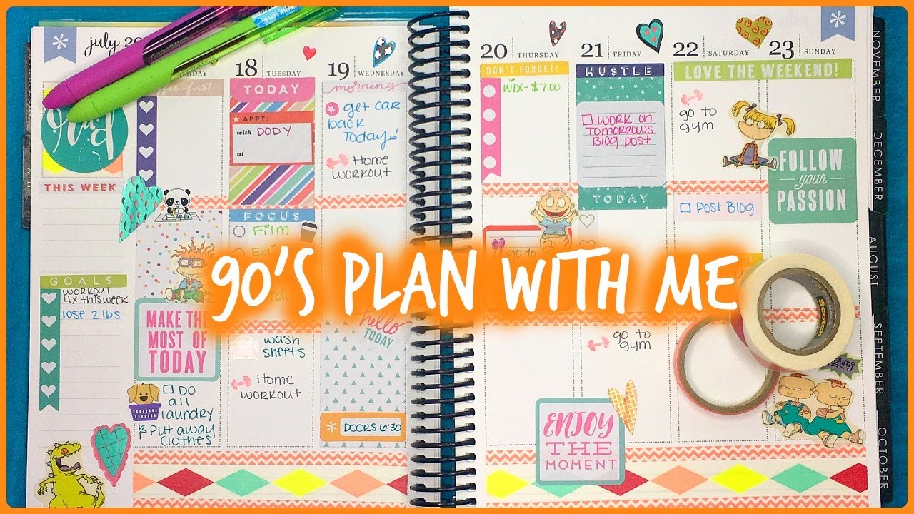 90s White Space No Kit Plan With Me | New Erin Condren 2017-2018 | Shannon Jimenez