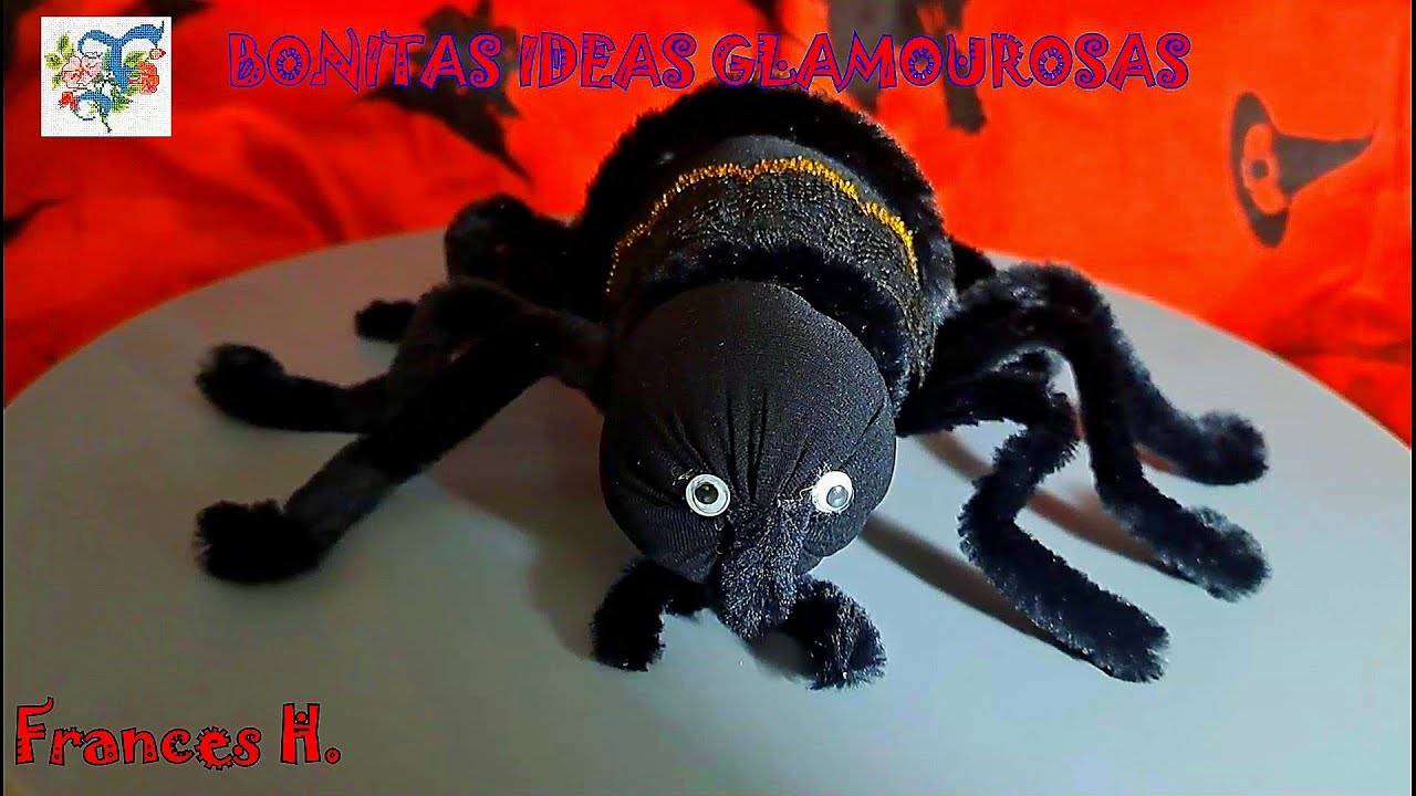 🕷️DIY. CÓMO HACER ARAÑA DE LIMPIAPIPAS Y CALCETÍN. HALLOWEEN. IDEA Y CREACIÓN DE FRANCES H.🕸️
