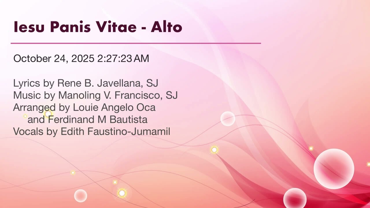 Iesu Panis Vitae - Alto