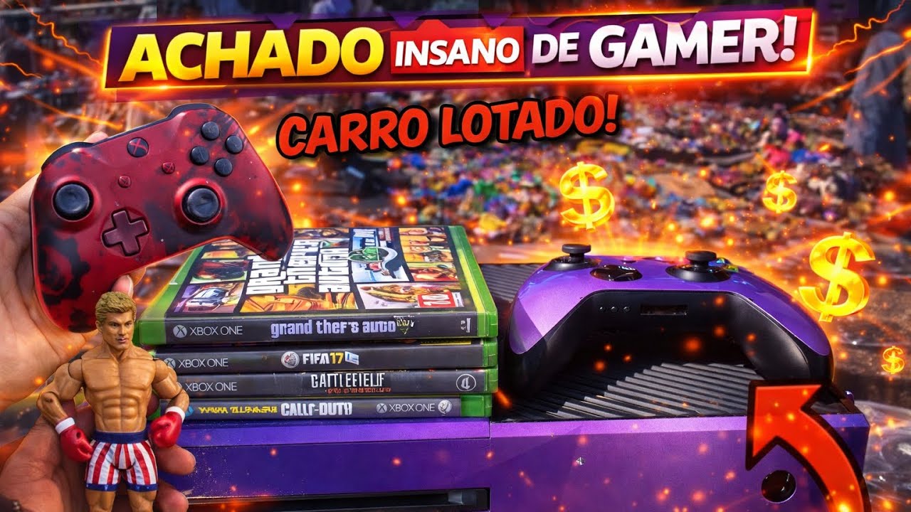 FEIRA DO ROLO DE OSASCO COL BONECO DO ROCKY PS3 PS2 XBOX ONE BARATO LOTE DE JOGOS NA CAÇADA GAMER 