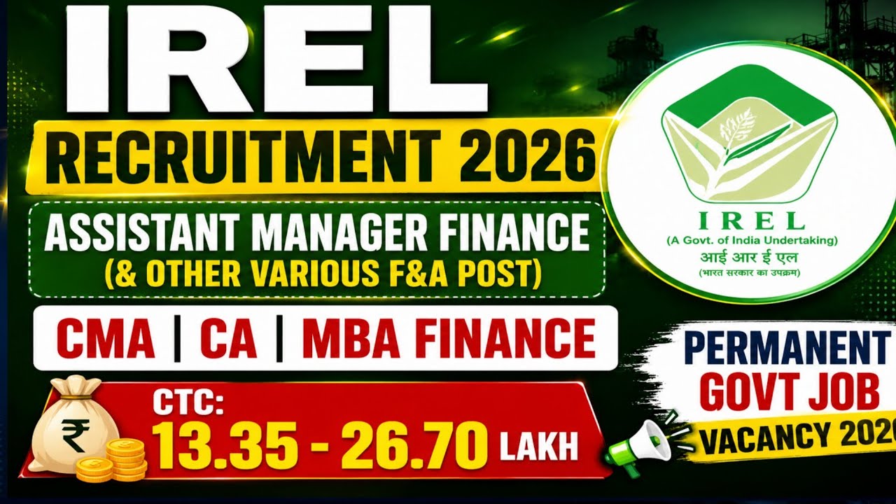 IREL INDIA/ CA JOB/ CMA JOB/ MBA JOB/ GOVERNMENT JOB/ ASSISTANT MANAGER/ DEPUTY MANAGER/ PSU   JOB /