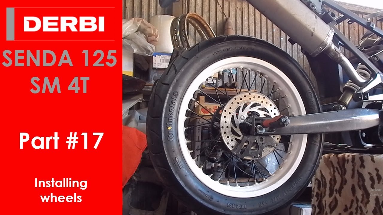 Derbi Senda 125 SM 4T - Part #17 (Installing wheels)