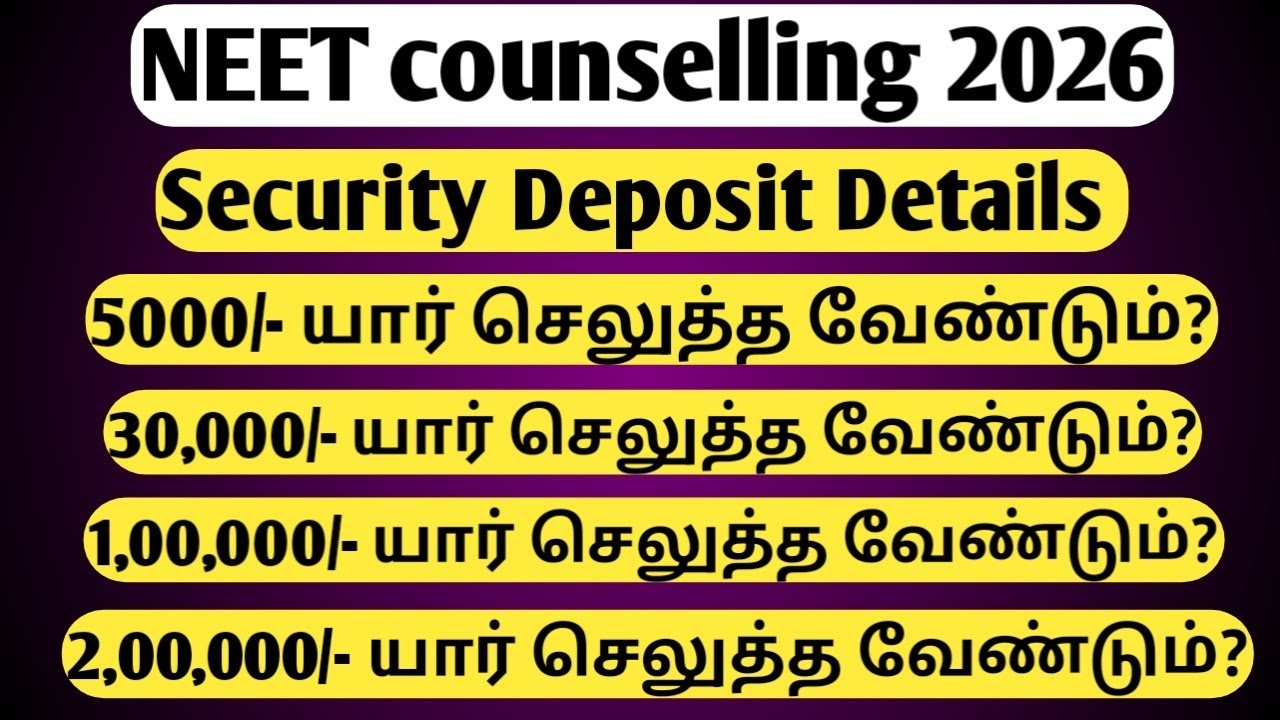 NEET UG 2026 Counselling 🔥 Security Deposit FULL Details | AIQ & State Counselling Fees Explained