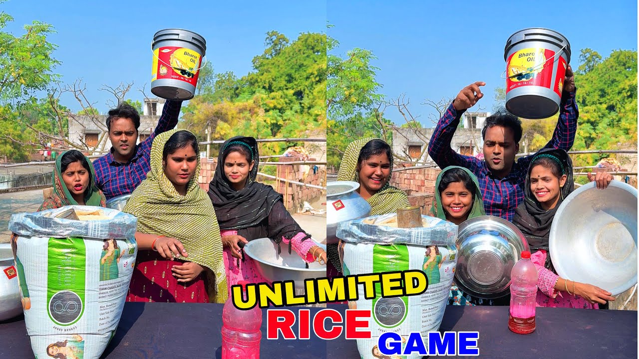 Unlimited Rice 🔥 Funny Bottle Flip Challenge With Game #rice #games #challenge