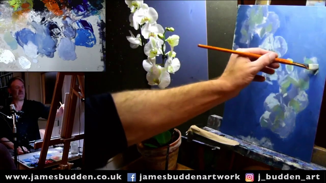 'Orchid' oil painting time lapse