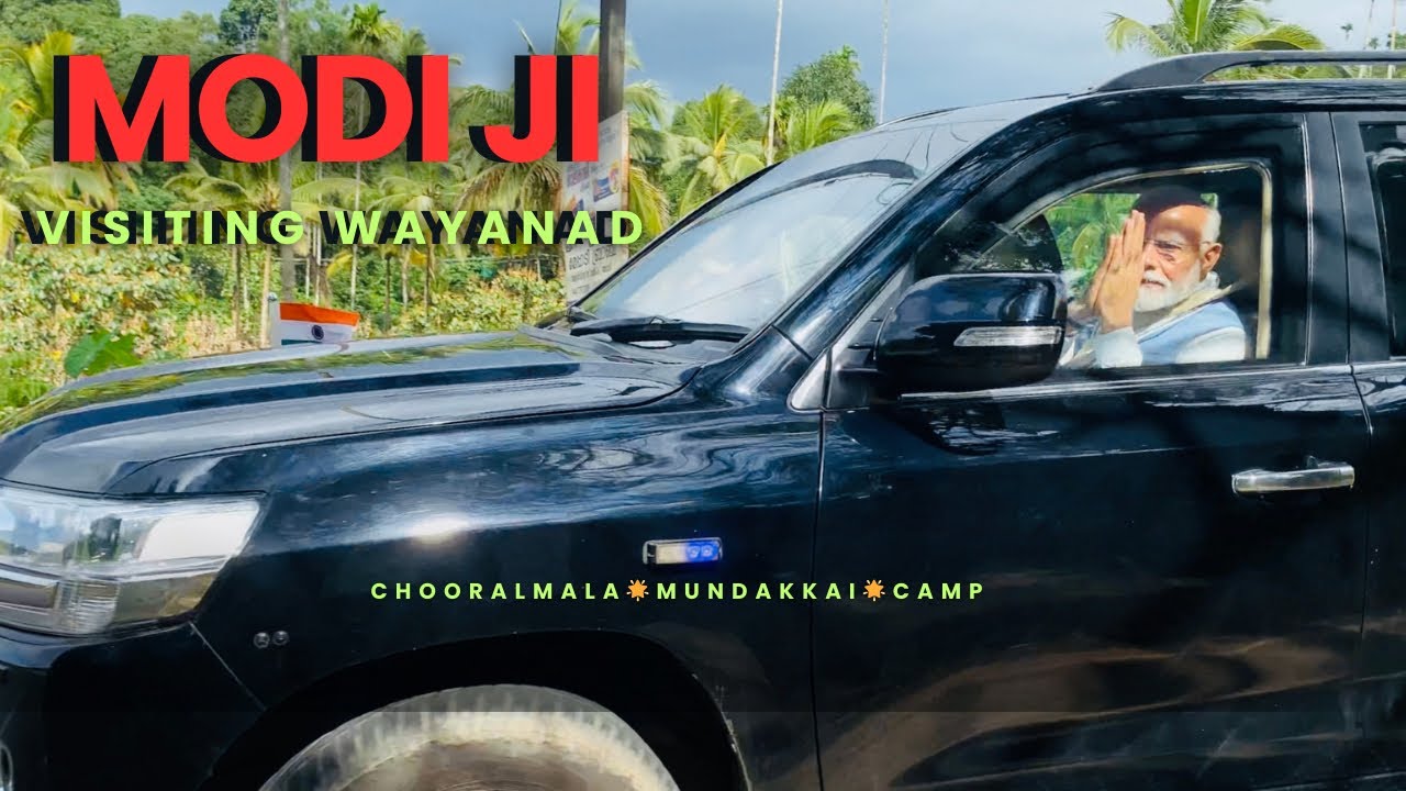 Narendra Modi Ji at Wayanad 🇮🇳 visiting wayanad LandSlide places #chooralmala #mundakkai