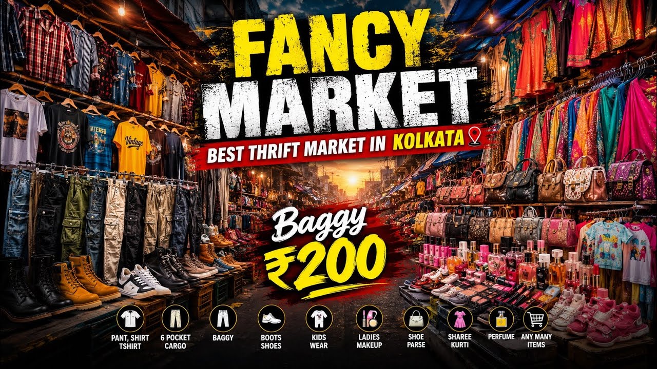 Khidirpur Fancy Market Shopping | Best Thrift Market in Kolkata 😱Baggy Jeans ₹200 | Cheapest Market