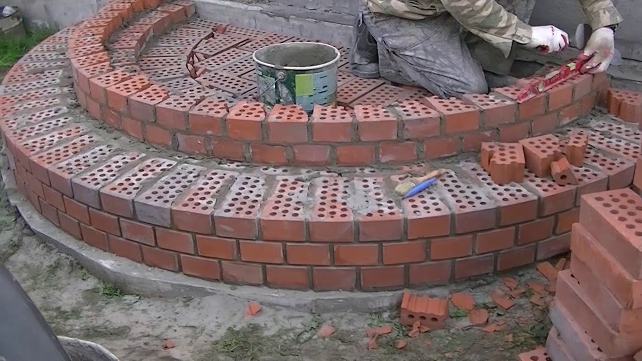 Круглое КРЫЛЬЦО крыльцо из кирпича