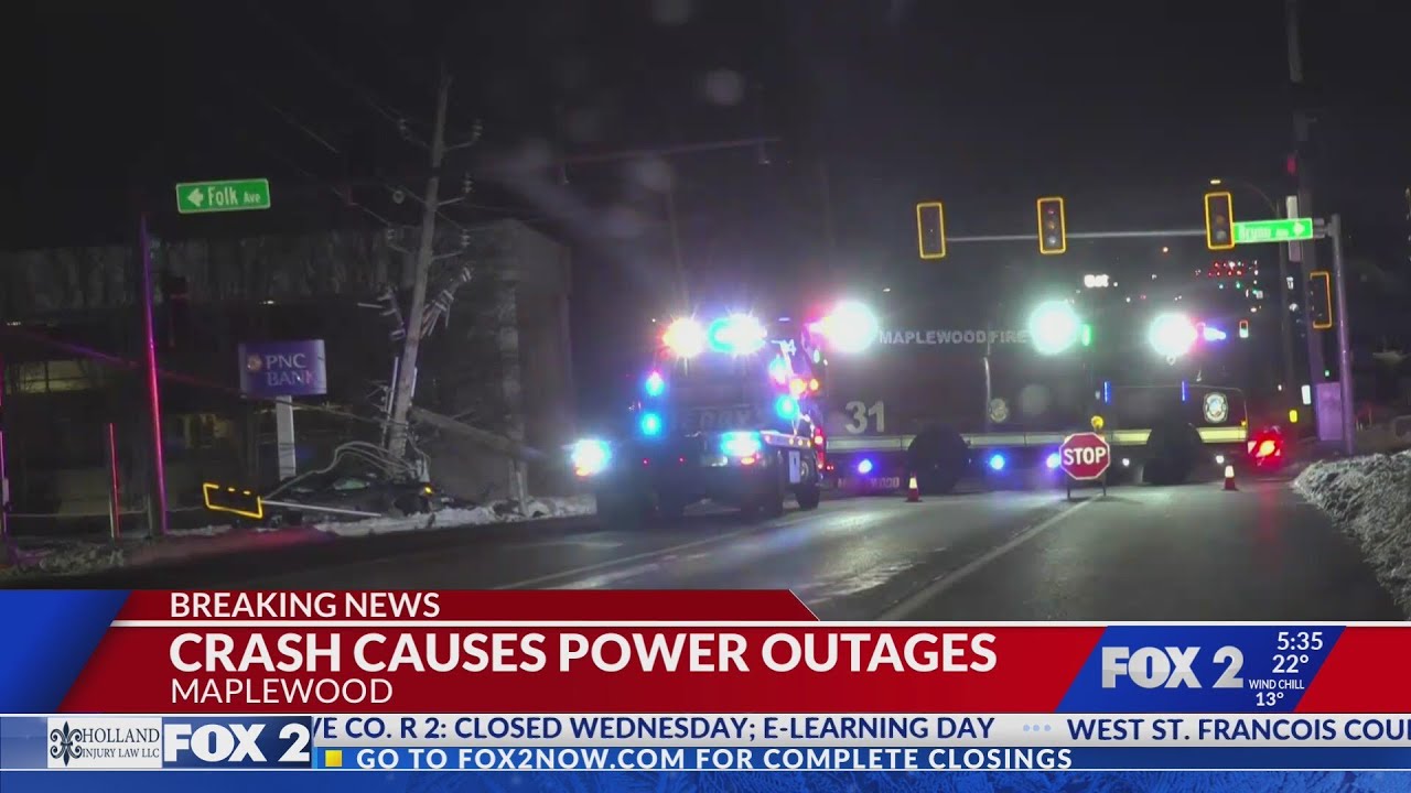 Overnight crash leaves hundreds without power in Maplewood