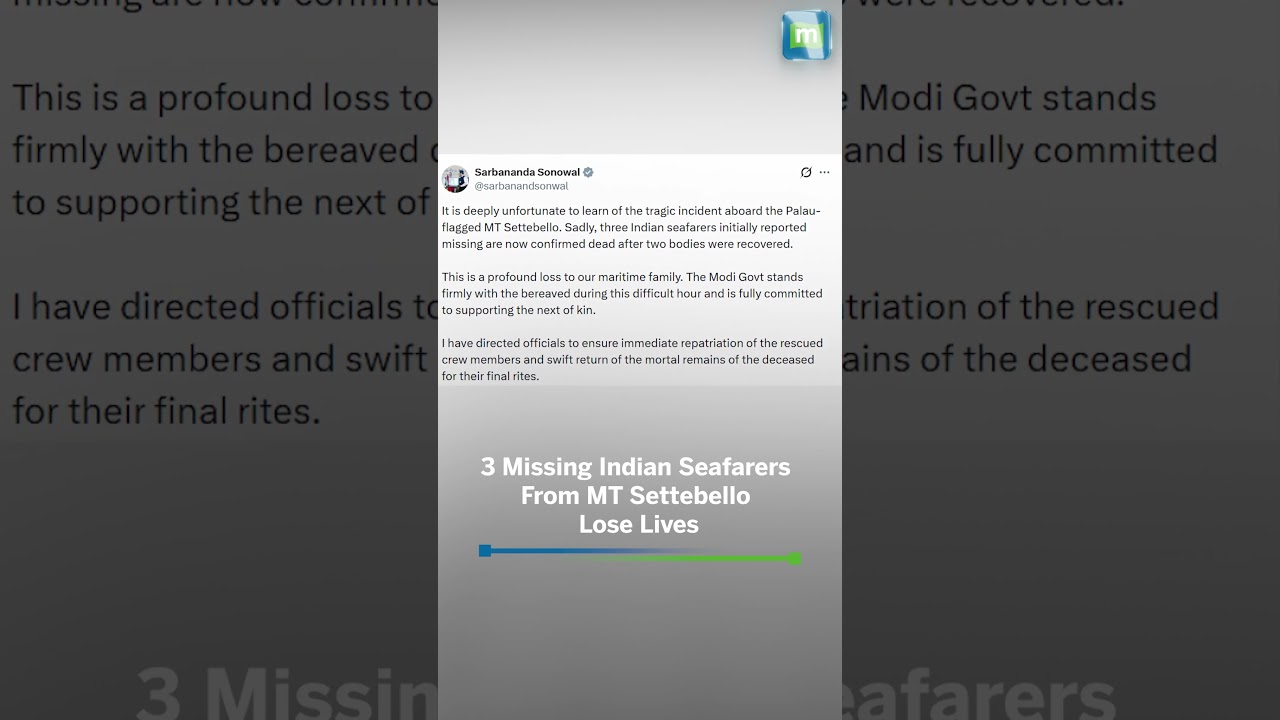 3 Missing Indian Seafarers From MT Settebello Confirmed Dead After Search Operation
