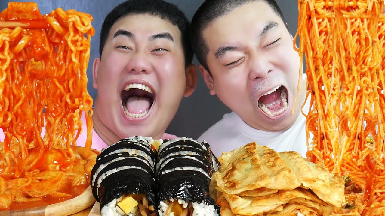 리얼먹방)ASMR MUKBANG 언수와 김밥천국 천당체험 떡볶이 김밥 납작만두 쫄면 리얼사운드 먹방 TTEOKBOKKI KIMBAB COLD NOODLES EATING SOUND