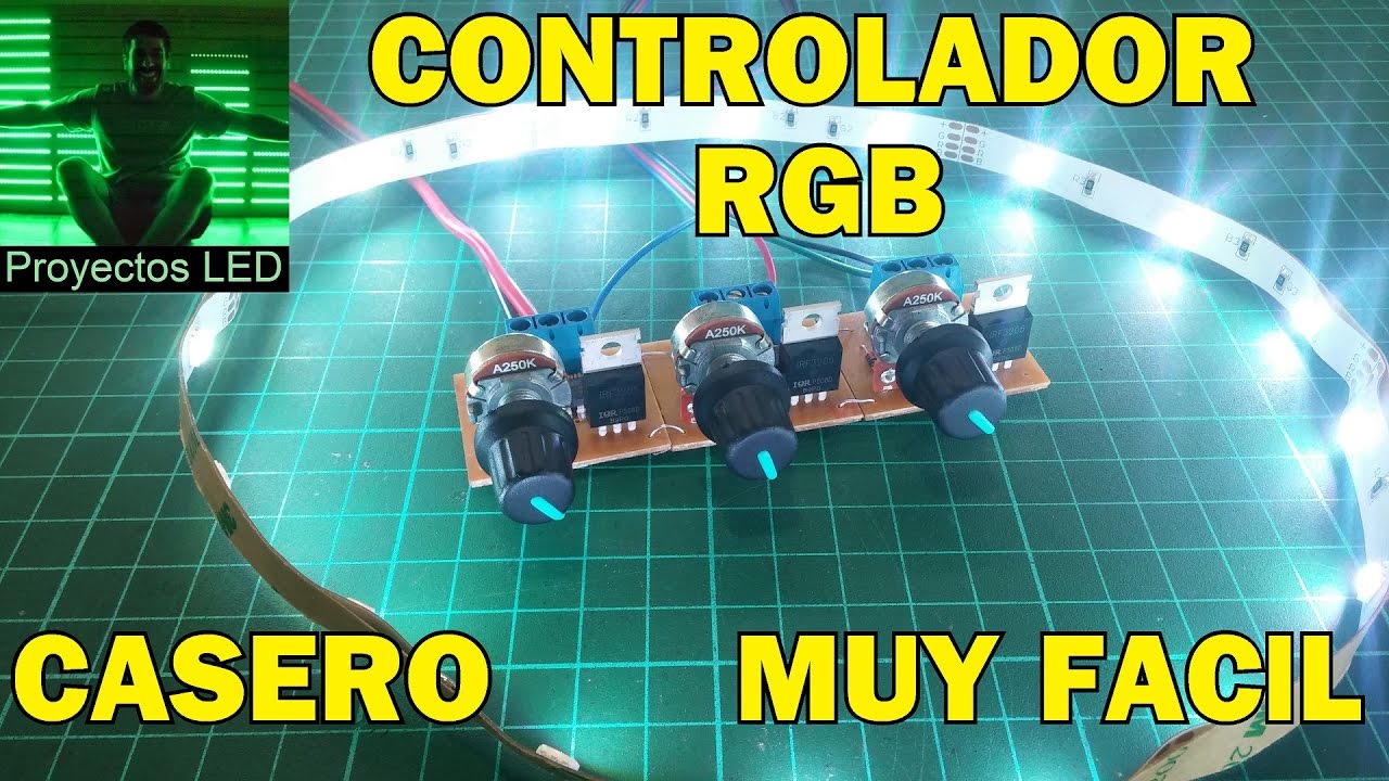 Controlador RGB manual PWM, casero y muy facil de hacer.