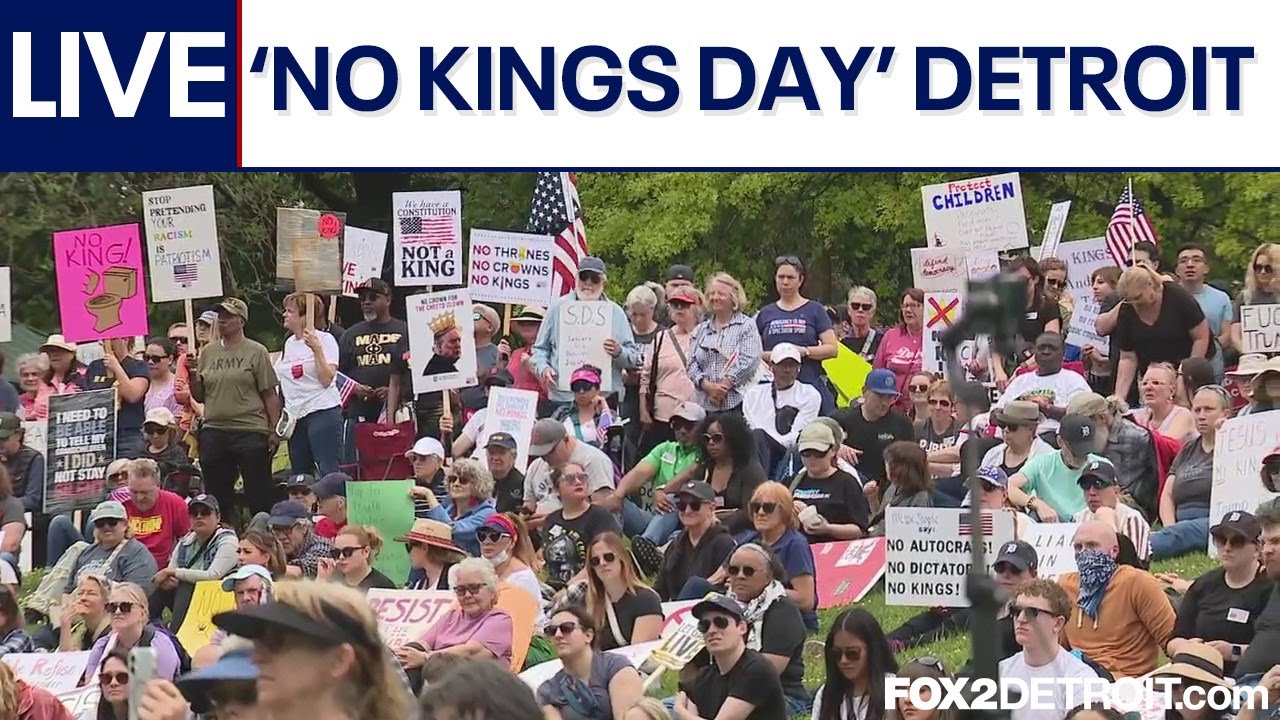 No Kings Day protest in Detroit