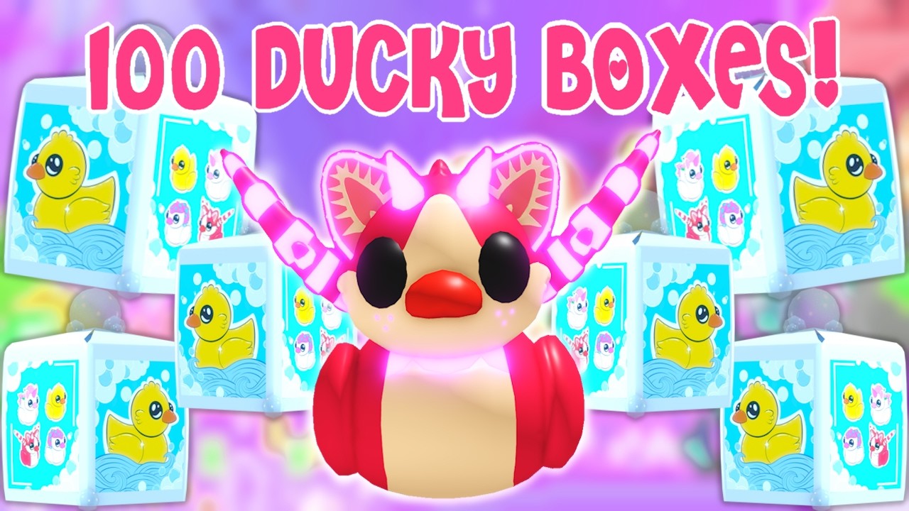 Opening 100 Rubber Ducky Boxes for Strawberry Shortcake Ducky! | Adopt Me Roblox | Riivv3r