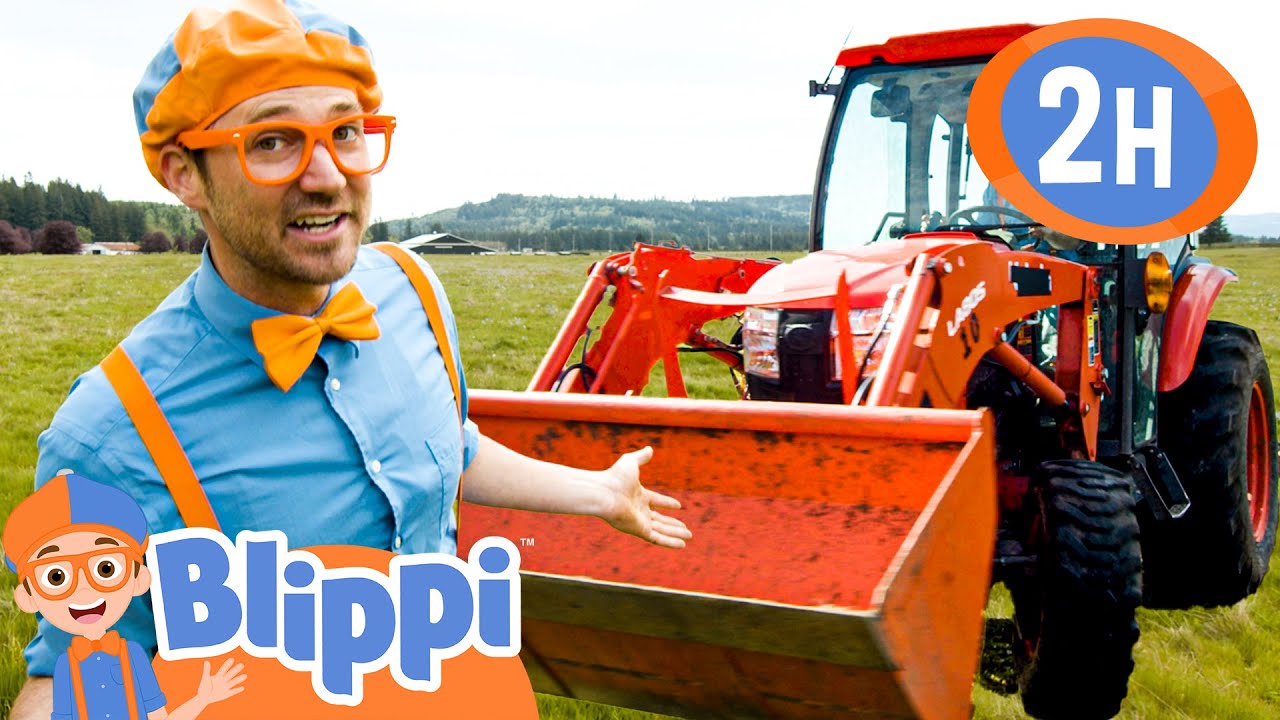 Blippi Learns About Tractors and Trucks | Blippi  | 🔤 Moonbug Subtitles 🔤 | Learning Videos