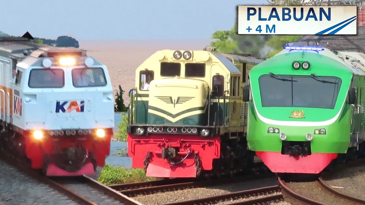 TOP RAMAINYA KERETA API DI STASIUN PLABUAN PANTAI UTARA! Spesial Lokomotif Vintage & Kereta Inspeksi