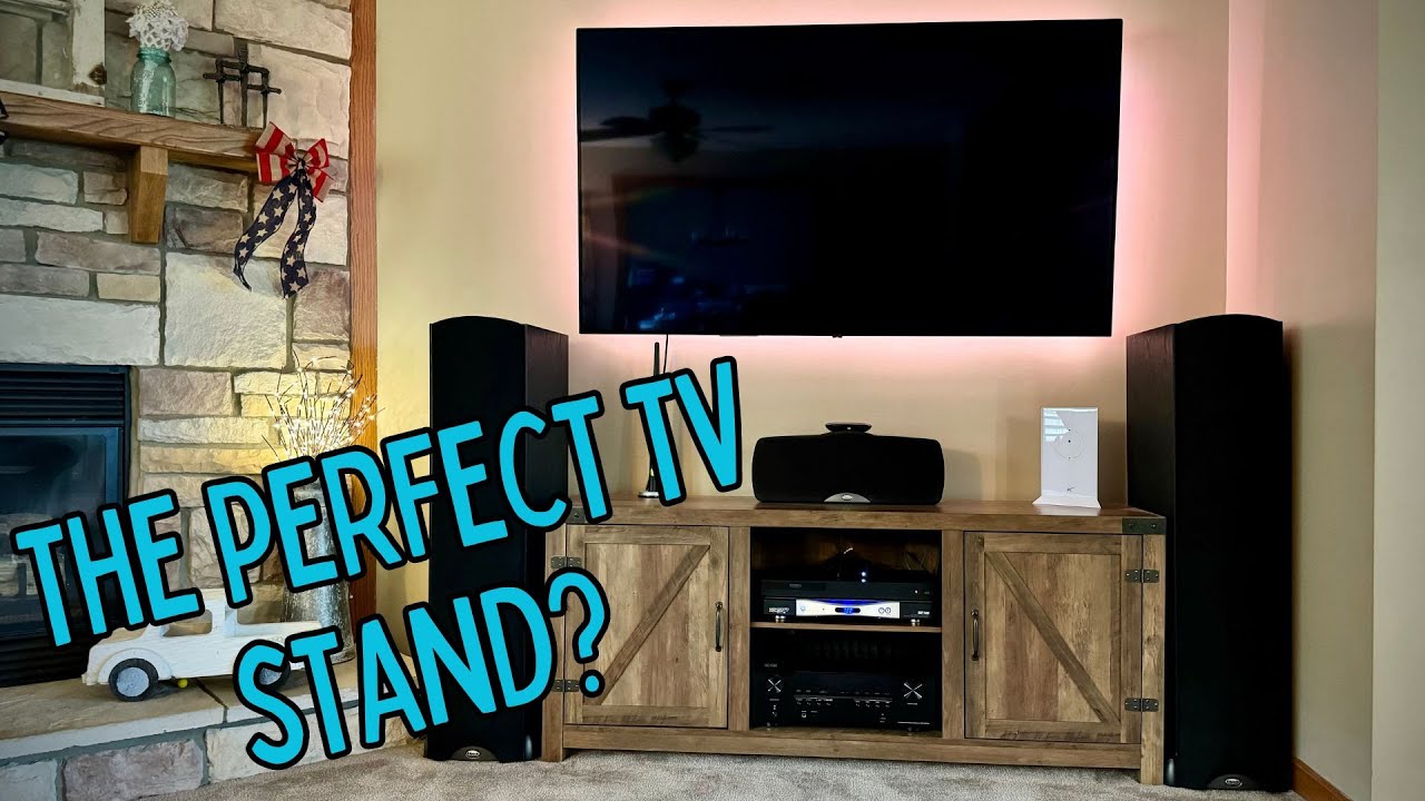Walker Edison Georgetown Modern Farmhouse Double Barn Door TV Stand Review | Fits up to a 65" TV!