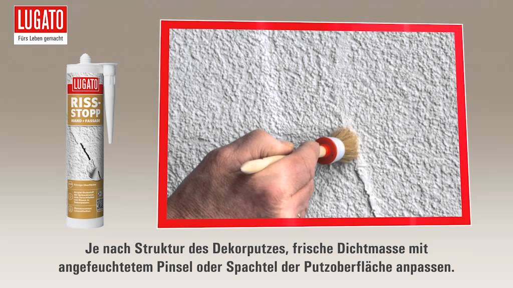 Risse in Putz reparieren und abdichten mit RISS-STOPP WAND UND FASSADE von LUGATO