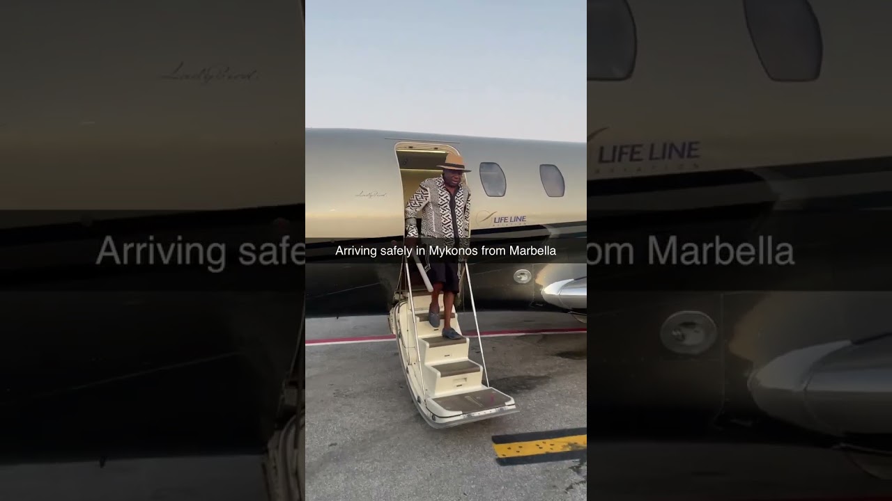 Billionaire Terry waya step out in style from his private jet