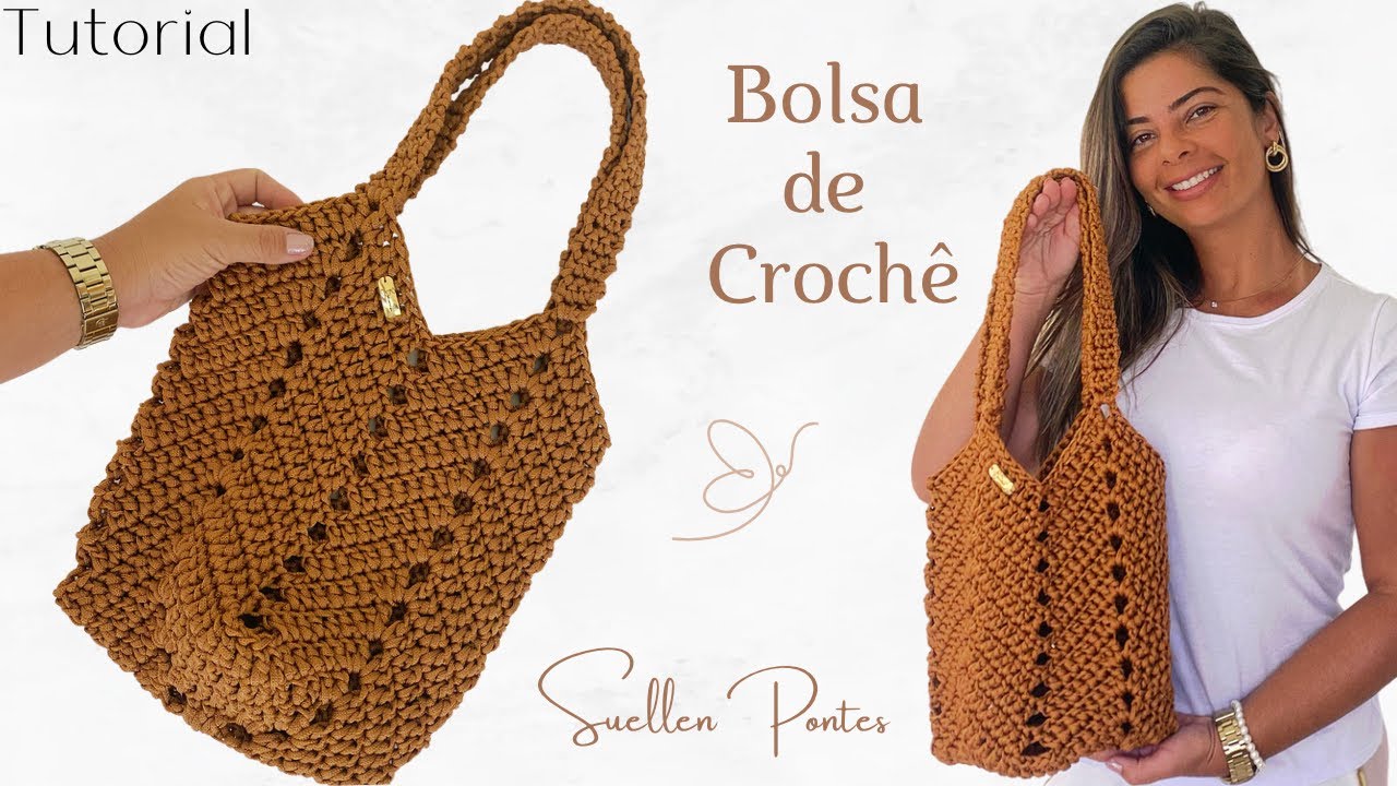 Bolsa de Croche INCRÍVEL | Muito Facil | Fundo Quadrado | TUTORIAL Croche  |  Suellen Pontes