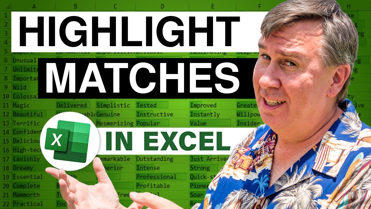 Excel - Type a Name and All Matching Cells Change to Certain Color - Episode 2078