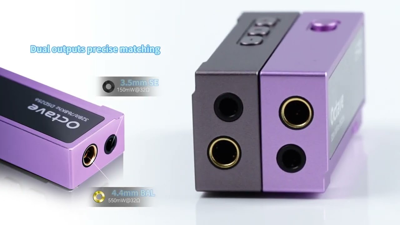 NICEHCK Octave: 550mW Hi-Fi Portable DAC & AMP | ES9039Q2M + SGM8262k, 3.5mm & 4.4mm Outputs
