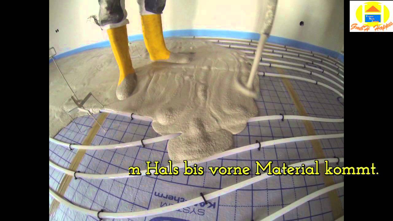 Dazu braucht´s den Stuckateur - Einbau eines Fließestrich mit Silo -